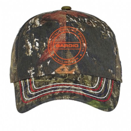 Americana Contrast Stitch Camouflage Cap-Orange Logo