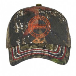 Americana Contrast Stitch Camouflage Cap-Orange Logo