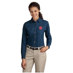 Port & Company Ladies Long Sleeve Value Denim Shirt